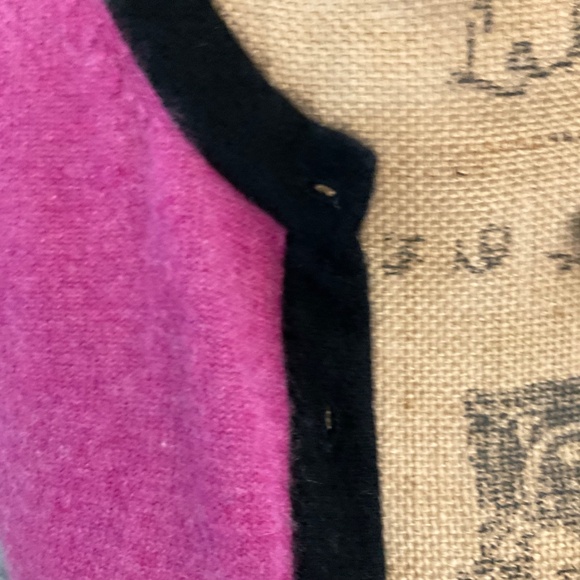 Charter club cashmere 2-ply color blocked cardigan sweater pink/grey w/ flaw - Picture 8 of 12